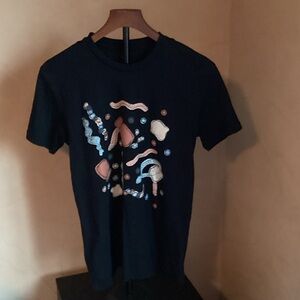 Abstract Design Black Tee for Men